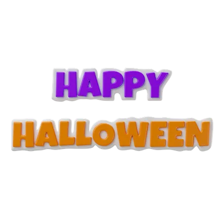 3 D Rendering Of Halloween Text Happy Halloween Icon 3D Icon