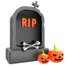 3d halloween tombstone logo