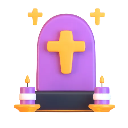 Halloween Tombstone  3D Icon
