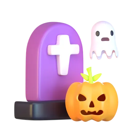 Halloween Tombstone  3D Icon