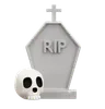 Halloween Tombstone Skull