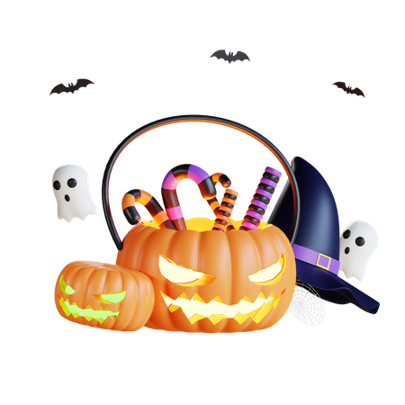 Halloween trick o treat  3D Illustration