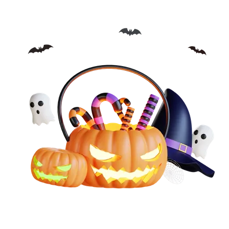 Halloween trick o treat  3D Illustration