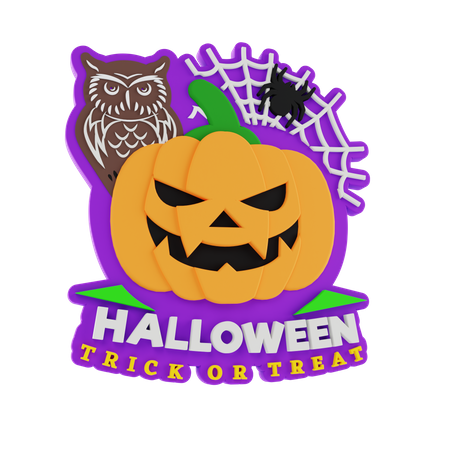 Halloween Trick Or Treat  3D Sticker