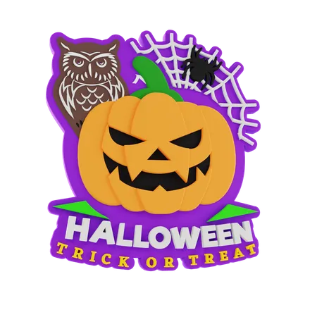 Halloween Trick Or Treat  3D Sticker