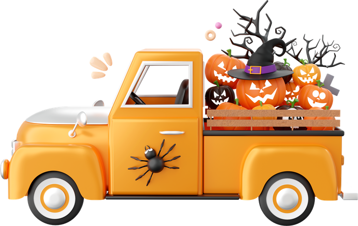 Halloween Truck  3D Icon