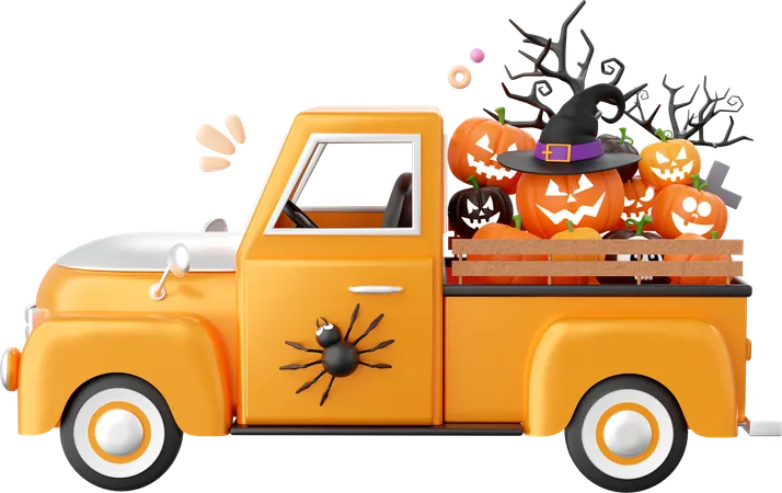 Halloween Truck  3D Icon