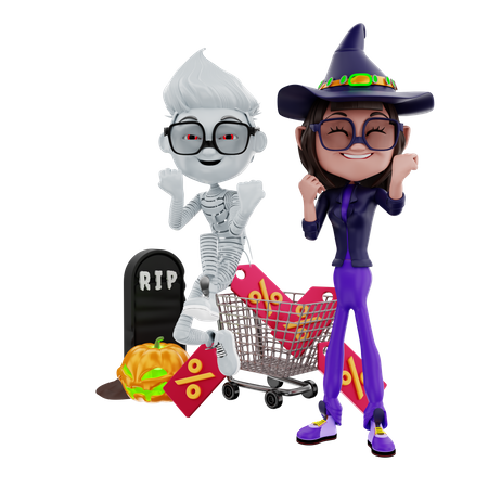Vente d'Halloween  3D Illustration