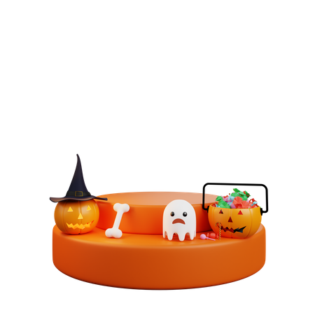 Halloween werbepodium  3D Illustration