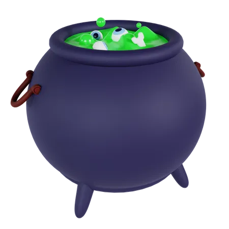 Halloween Witch Cauldron  3D Icon