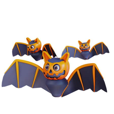 Halloweens Bats  3D Icon