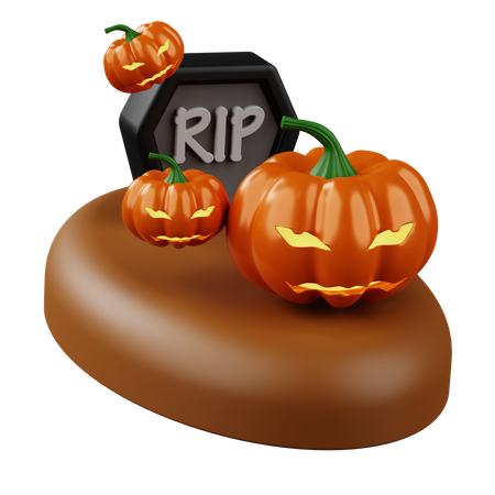 ハロウィンのお墓  3D Icon