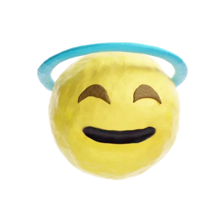 Halo Emoji 3D Illustration