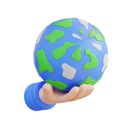 Globus halten  3D Icon