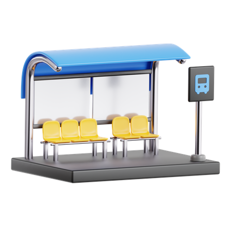 Halte Bus  3D Icon