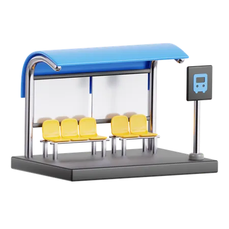 Halte Bus  3D Icon