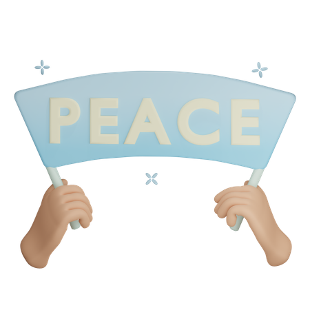 Hält ein Friedensbanner  3D Icon