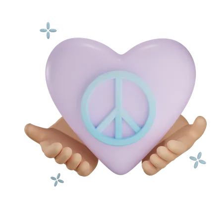 Frieden Herz halten  3D Icon