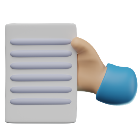 Papierhand halten  3D Icon