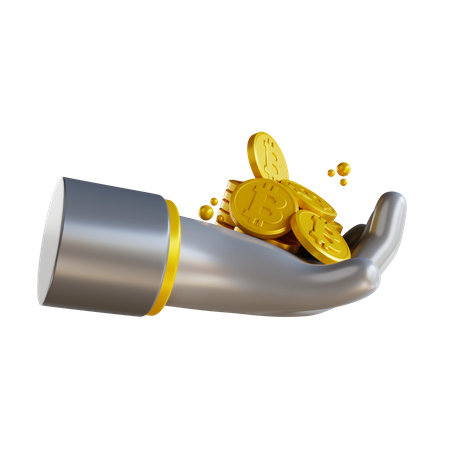 Bitcoin halten  3D Illustration