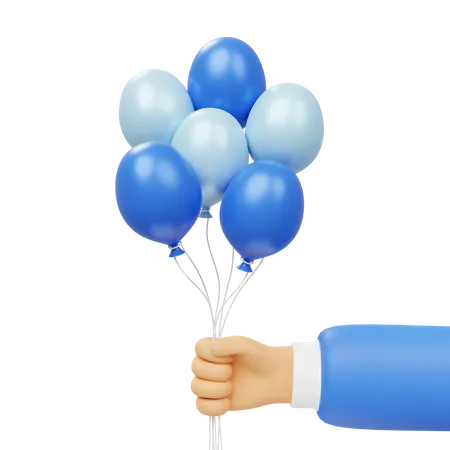 Luftballons halten  3D Icon