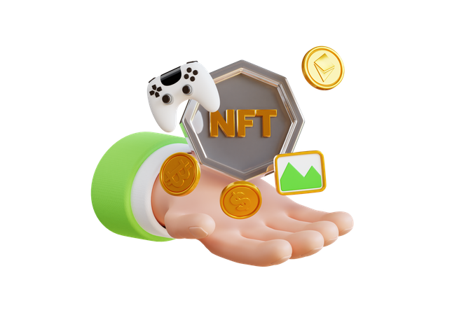 NFT halten  3D Illustration