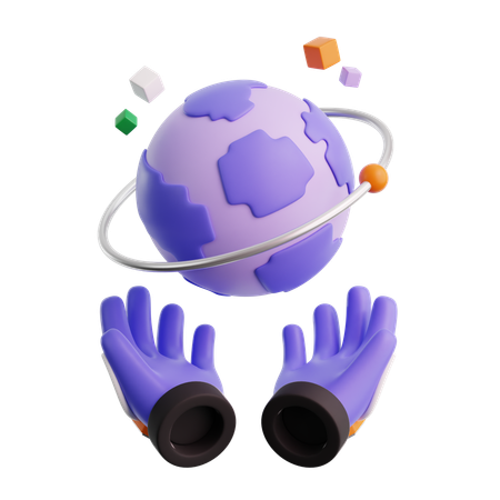 Planeten halten  3D Icon