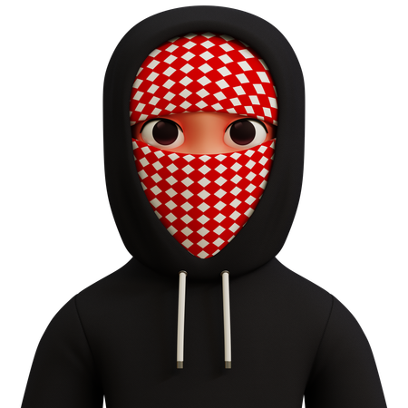 Hamas Avatar With Jacket  3D Icon