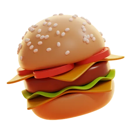 ハンバーガー  3D Icon