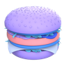 3d burger 3d logo