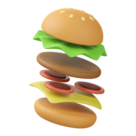 Burger 3 D Icon Design 3D Icon
