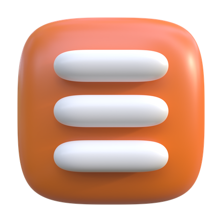 Hamburger Button  3D Icon