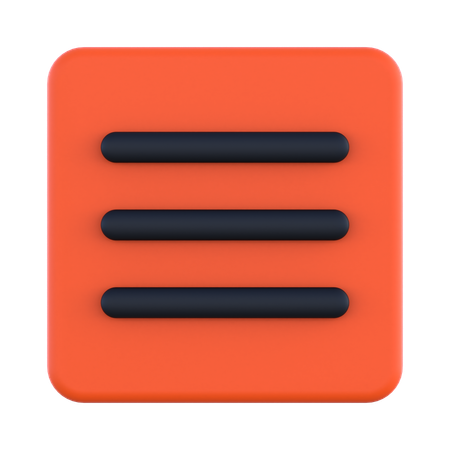 Hamburger List  3D Icon