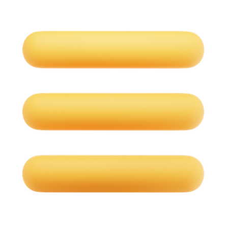 Hamburger Menu  3D Icon