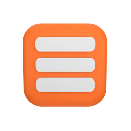 Hamburger Menu  3D Icon