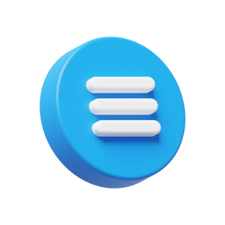 Hamburger Menu  3D Icon