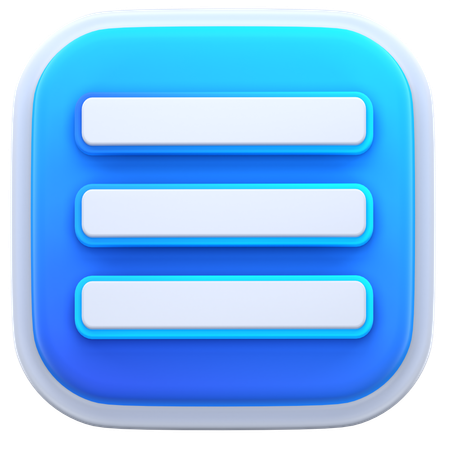 Hamburger Menu  3D Icon