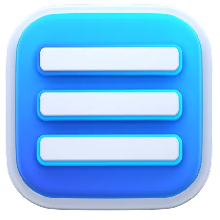 Hamburger Menu  3D Icon