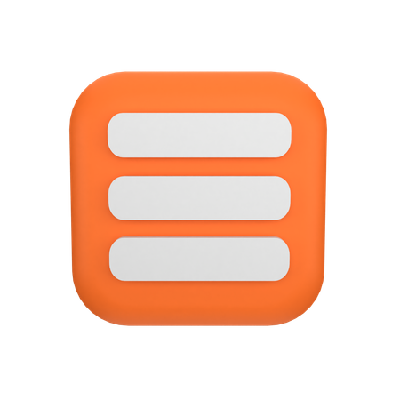 Hamburger-Menü  3D Icon