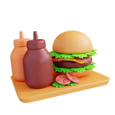 3 D Illustration Cheese Burger 3D Icon