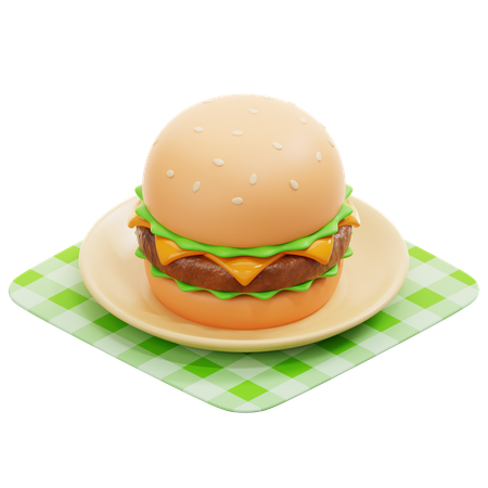 Hambúrguer  3D Icon