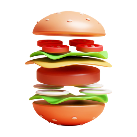 Hambúrguer  3D Icon