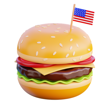 Hambúrguer americano  3D Icon