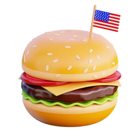 Hambúrguer americano  3D Icon