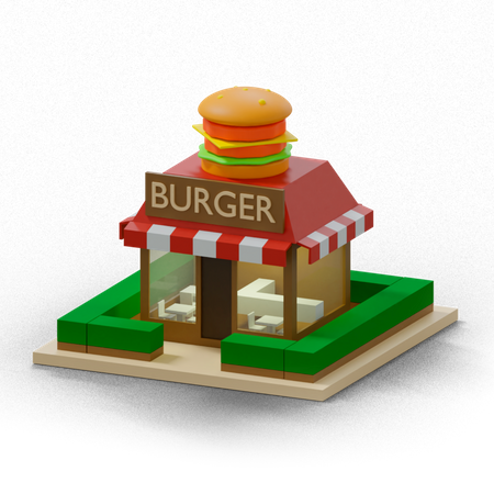 Loja de hambúrguer  3D Icon