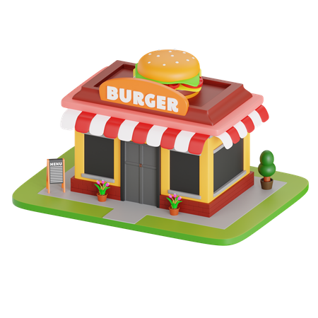 Loja de hambúrguer  3D Icon