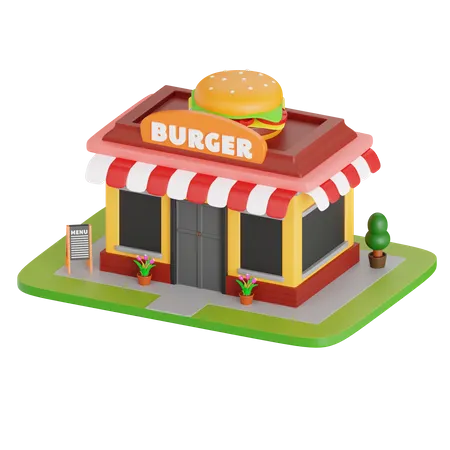 Loja de hambúrguer  3D Icon