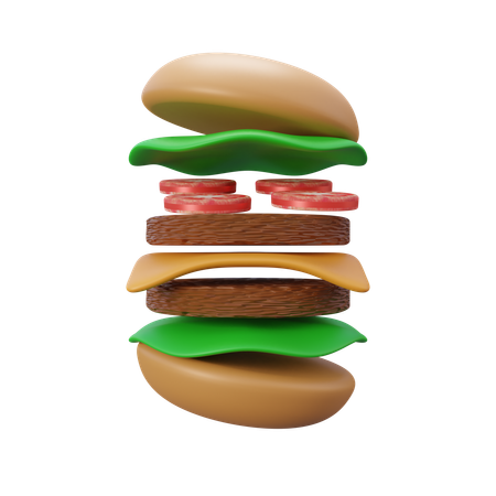 Hamburguesa  3D Icon