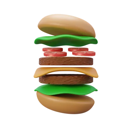 Hamburguesa  3D Icon