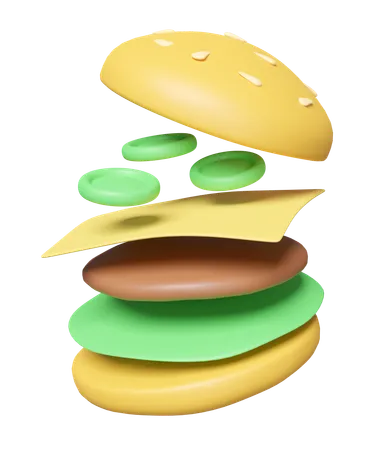 Hamburguesa  3D Icon